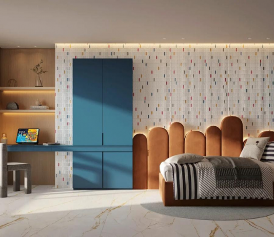 O design nos lares como forma de proporcionar experiências de felicidade Coleção Dinda da CEUSA na parede