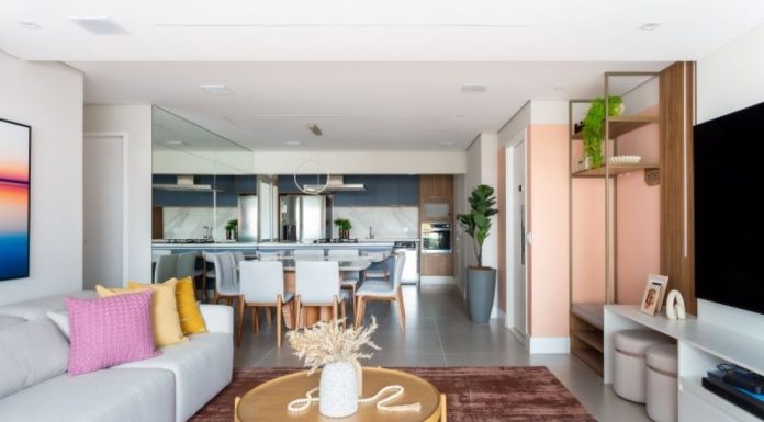 Apartamento dos Sonhos em Perdizes ganha vida com cores que seguem o pôr do sol Projeto: RMV Interiores | Apartamento em Perdizes ganha vida com cores que seguem o pôr do sol