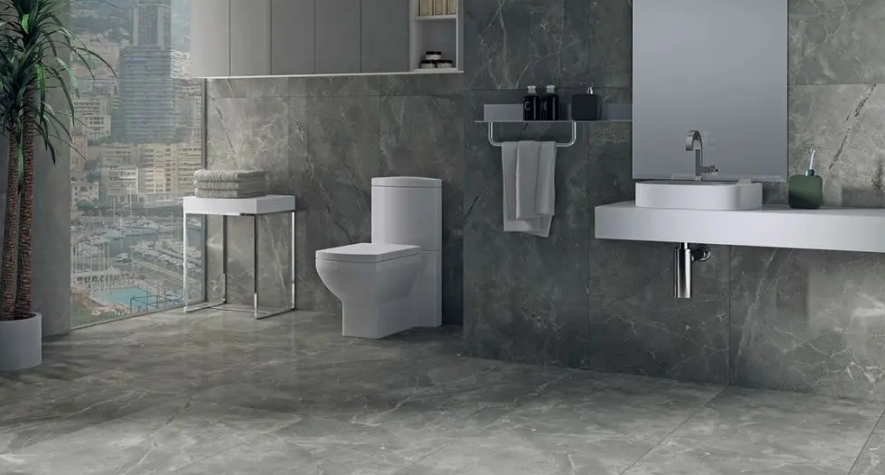 Formatos grandes deixam os veios mais contínuos e as juntas mais discretas – Foto: Portinari