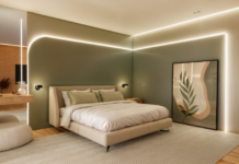 Suíte master: entenda o conceito e confira 7 dicas para criar a sua Móveis proporcionais à metragem evitam aperto e valorizam a circulação do ambiente – Foto/Projeto: Studio Lótus Arquitetura