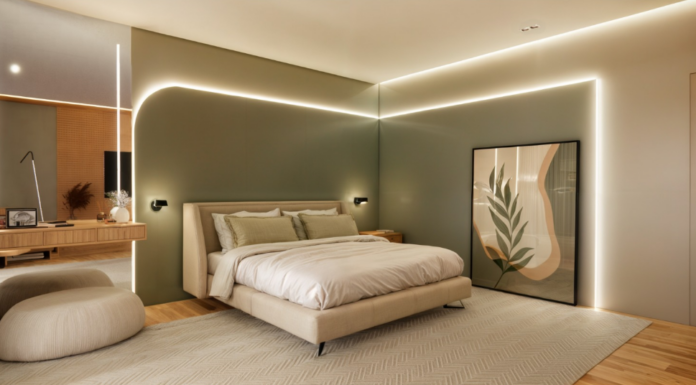 Suíte master: entenda o conceito e confira 7 dicas para criar a sua Móveis proporcionais à metragem evitam aperto e valorizam a circulação do ambiente – Foto/Projeto: Studio Lótus Arquitetura