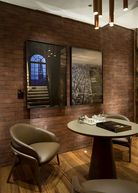 No projeto, o conjunto de fine art reflete a atmosfera urbana e sofisticada deste projeto