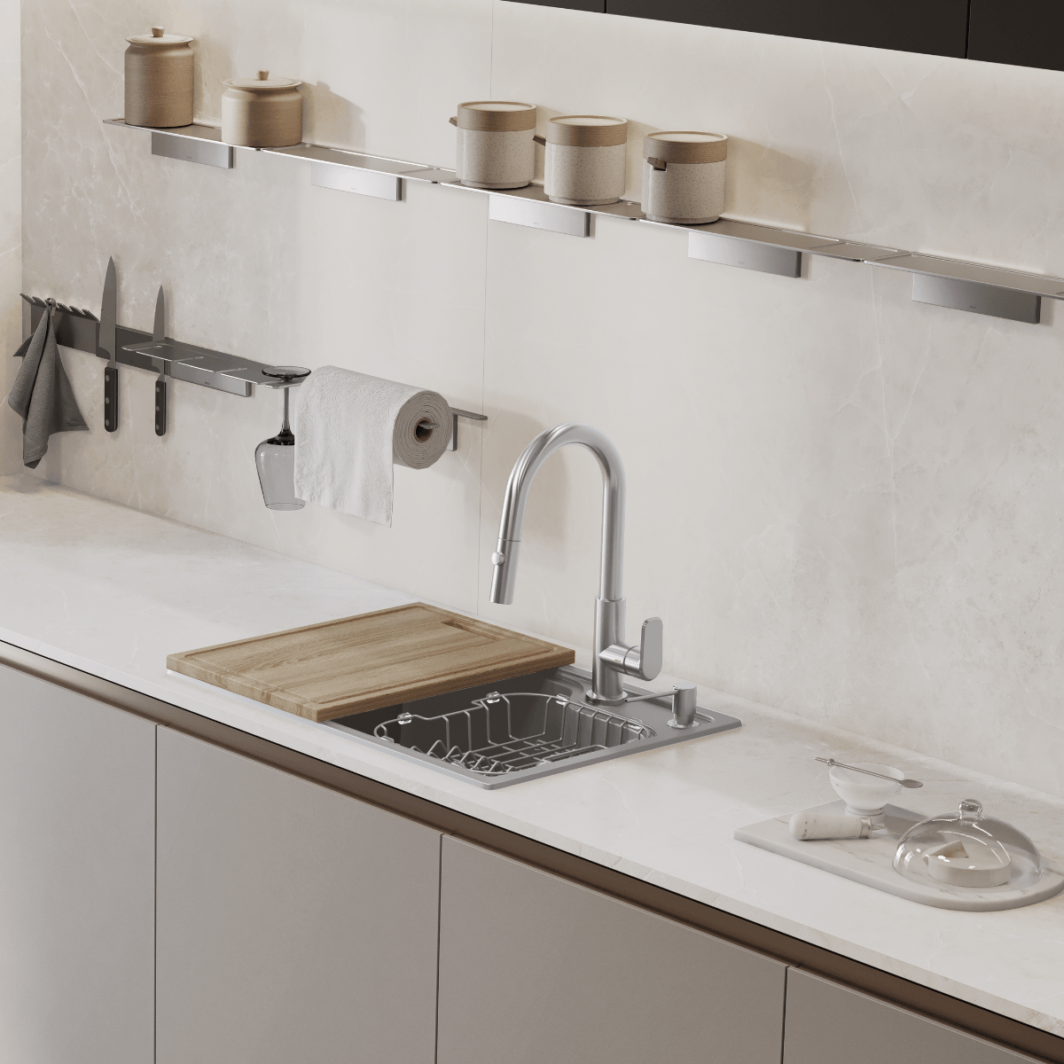 O Monocomando Deca Level Flex é prático para quem cozinha com frequência –Foto: Deca